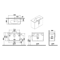 Vitra Root Flat 80 Cm Ceviz Dar 2 Kapaklı Lavabo Dolabı görsel 2