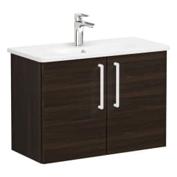 Vitra Root Flat 80 Cm Ceviz Dar 2 Kapaklı Lavabo Dolabı görsel 1