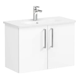 Vitra Root Flat 80 Cm Beyaz Dar 2 Kapaklı Lavabo Dolabı görsel 1