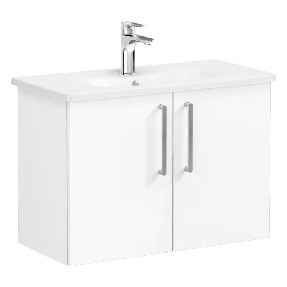 Vitra Root Flat 80 Cm Beyaz Dar 2 Kapaklı Lavabo Dolabı
