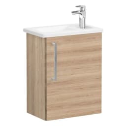 Vitra Root Flat 45 Cm Doğal Meşe Kapaklı Sağ Lavabo Dolabı görsel 1