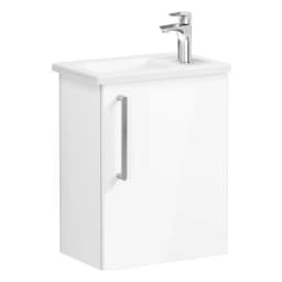 Vitra Root Flat 45 Cm Beyaz Dar Kapaklı Sağ Lavabo Dolabı görsel 1