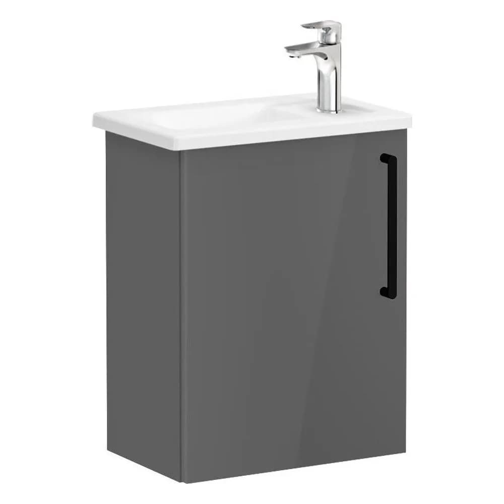 Vitra Root Flat 45 Cm Antrasit Dar Kapaklı Sol Lavabo Dolabı
