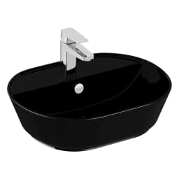 Vitra Geo 55x43 Cm Oval Parlak Siyah Çanak Lavabo görsel 1
