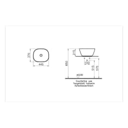 Vitra Plural 45 Cm Yüksek Kare Taupe Çanak Lavabo görsel 2