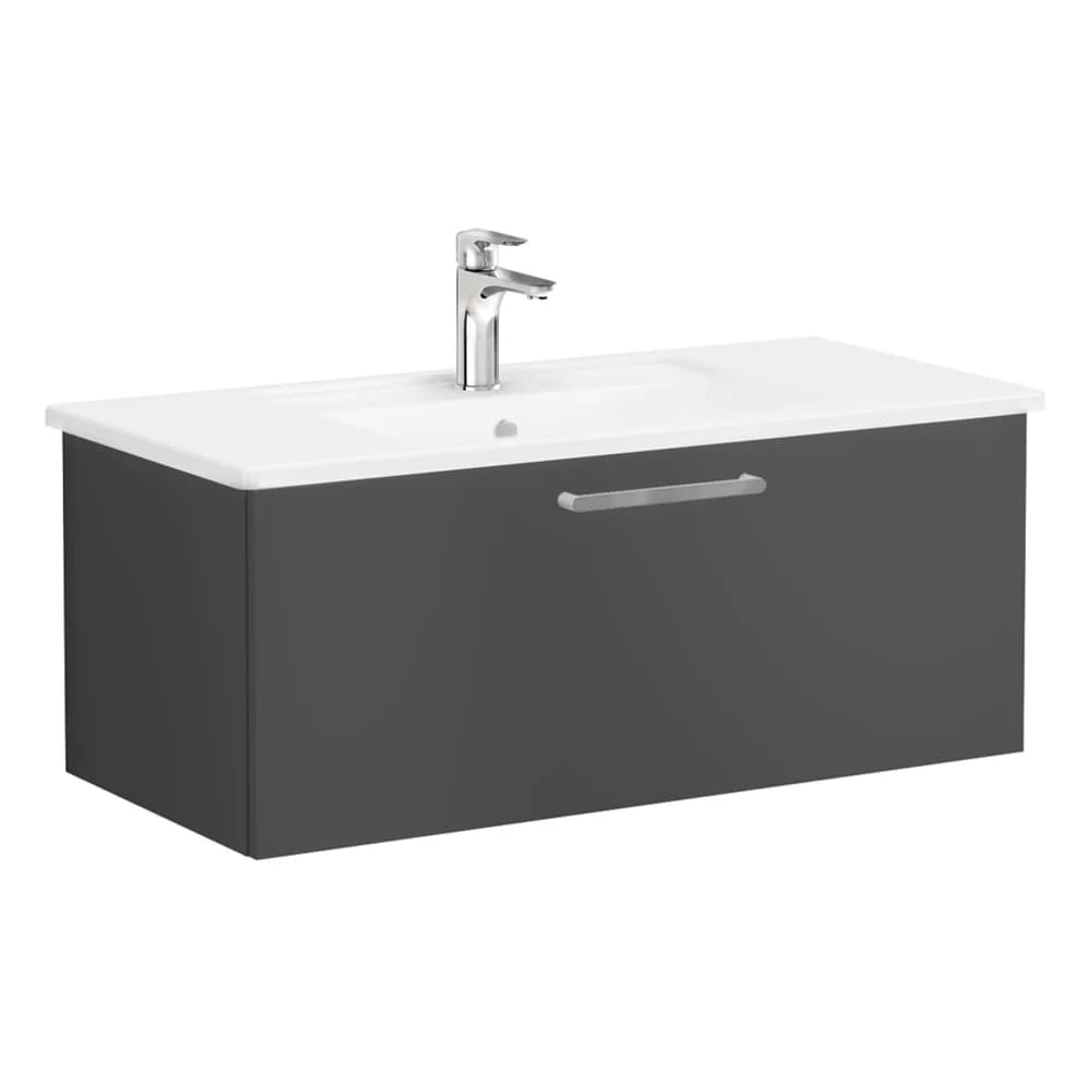 Vitra Root Flat 100 Cm Fırtına Gri Çekmeceli Lavabo Dolabı