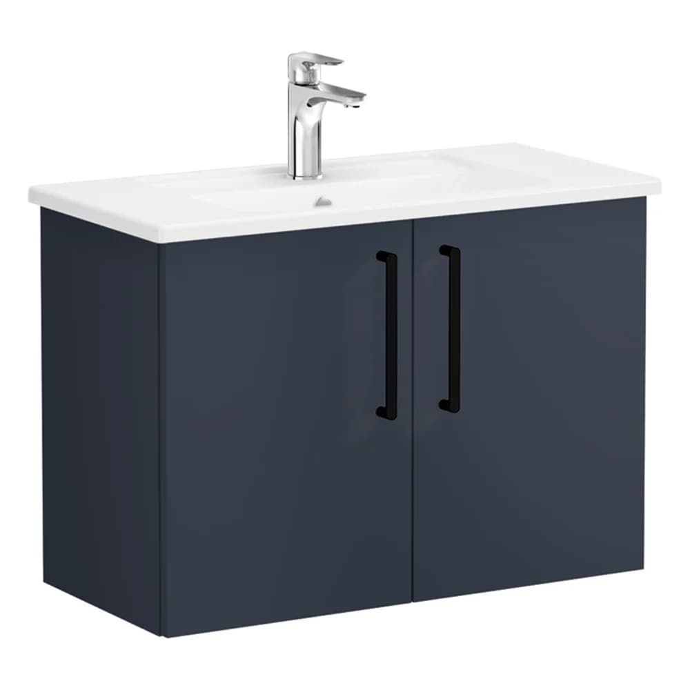 Vitra Root Flat 80 Cm Lacivert Dar 2 Kapaklı Lavabo Dolabı