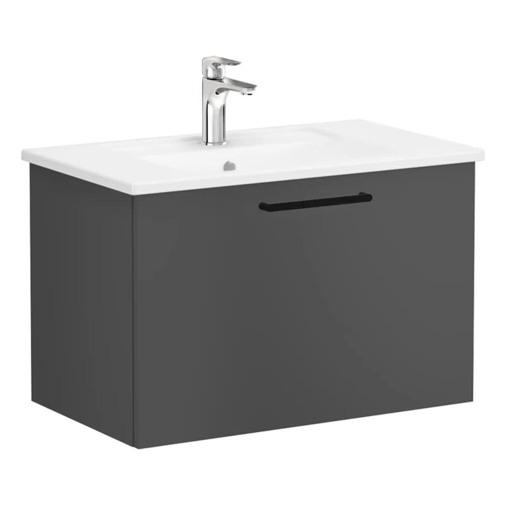 Vitra Root Flat 80 Cm Fırtına Gri Çekmeceli Lavabo Dolabı