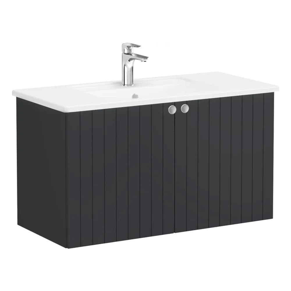 Vitra Root Groove 100 Cm Grafit 2 Kapaklı Lavabo Dolabı
