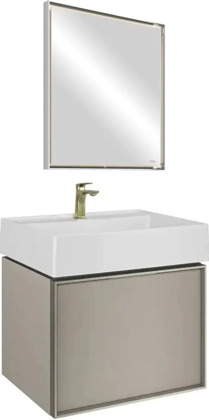 Kale Solid 65 Cm Vizon Metal Çerçeve Aynalı Banyo Dolabı Takımı