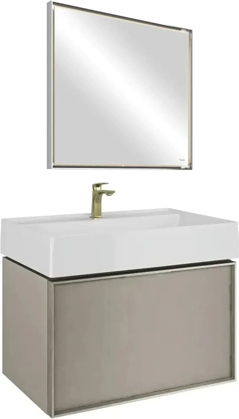 Kale Solid 80 Cm Vizon Metal Çerçeve Aynalı Banyo Dolabı Takımı
