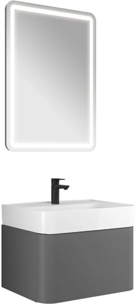 Kale Fold Pro 65 Cm Mat Vizon Aydınlatmalı Aynalı Banyo Dolabı Takımı