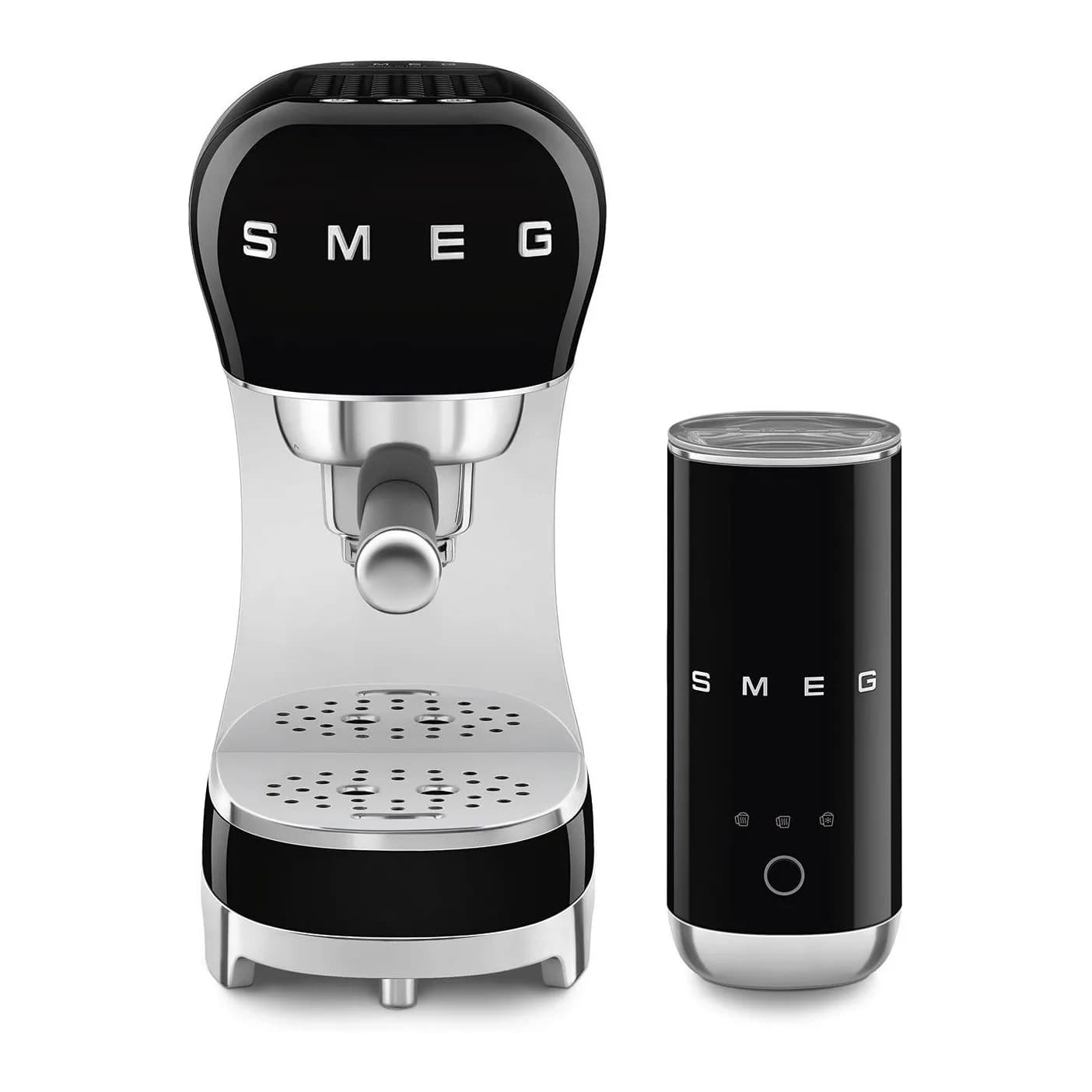Smeg 50's Style Siyah Süt Köpürtücülü Espresso Makinesi