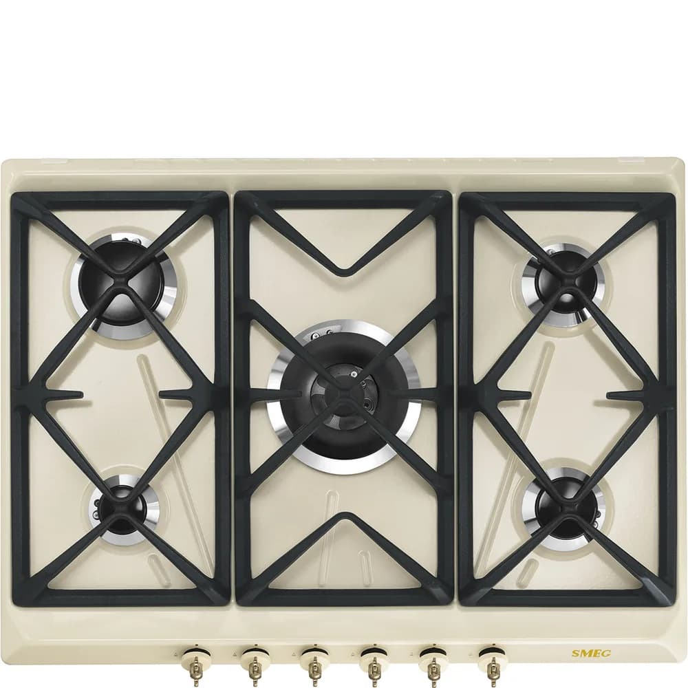 Smeg Coloniale 70 cm Krem 5 Gözlü Gazlı Ocak