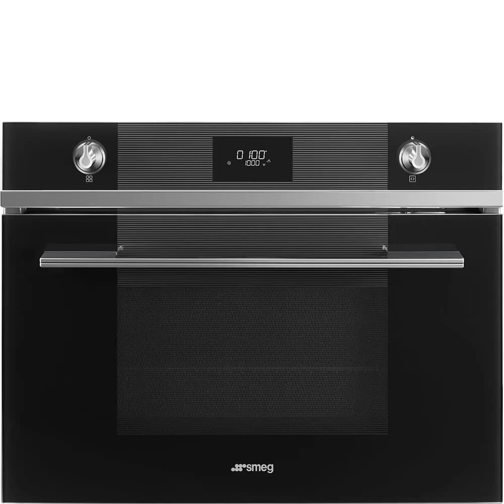 Smeg Linea 45 cm Siyah Mikrodalgalı Kompakt Ankastre Fırın
