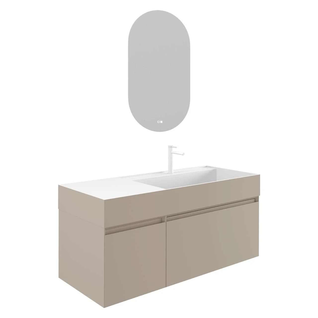 Orka Lusso Sağ 120 Cm Mat Vizon Banyo Dolabı Takımı - 5007532