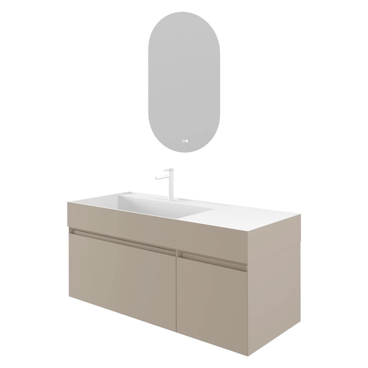Orka Lusso Sol 120 Cm Mat Vizon Banyo Dolabı Takımı - 5005012