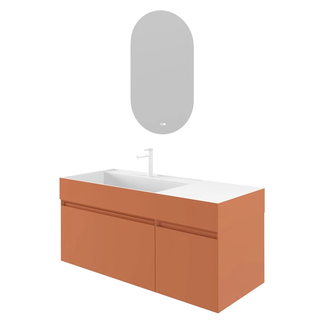 Orka Lusso Sol 120 Cm Mat Tarçın Banyo Dolabı Takımı - 5003965
