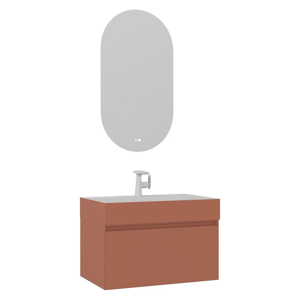 Orka Lusso 80 Cm Mat Tarçın Banyo Dolabı Takımı - 5007523