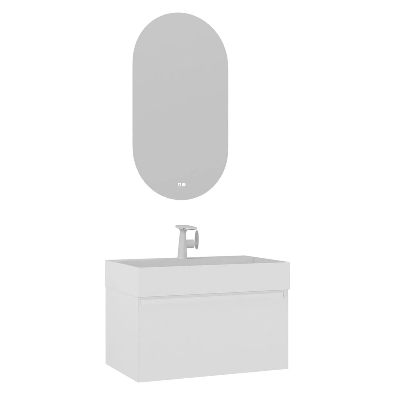 Orka Lusso 80 Cm Mat Beyaz Banyo Dolabı Takımı - 5007520