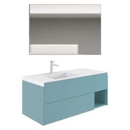 Orka Milano 140 Cm Mat Pasifik Mavi Banyo Dolabı Takımı - 5008204 görsel 1