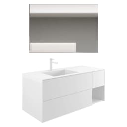 Orka Milano 140 Cm Mat Beyaz Banyo Dolabı Takımı - 5008202 görsel 1