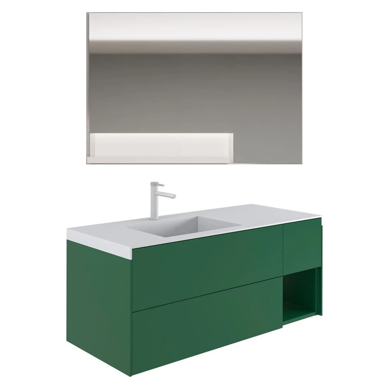 Orka Milano 120 Cm Mat Yeşil Banyo Dolabı Takımı - 5008200