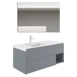 Orka Milano 100 Cm Mat Gri Banyo Dolabı Takımı - 5008191 görsel 1