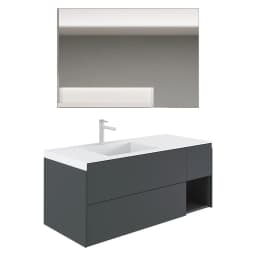 Orka Milano 100 Cm Mat Antrasit Banyo Dolabı Takımı - 5008189 görsel 1