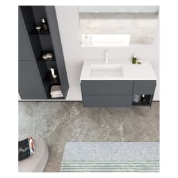 Orka Milano 100 Cm Mat Antrasit Banyo Dolabı Takımı - 5008189 görsel 2