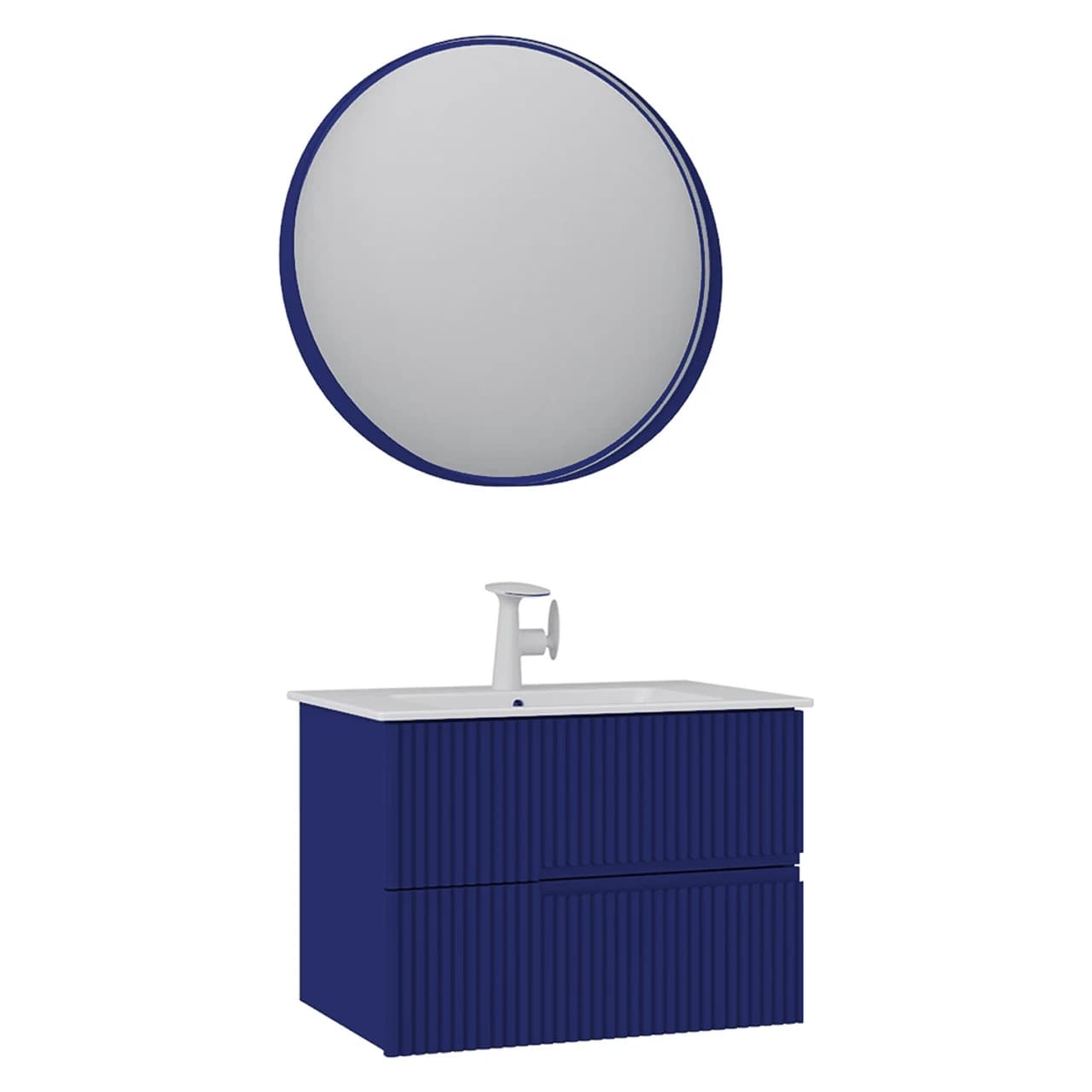 Orka Moonlight 70 Cm Mat Lacivert Banyo Dolabı Takımı - 5003383