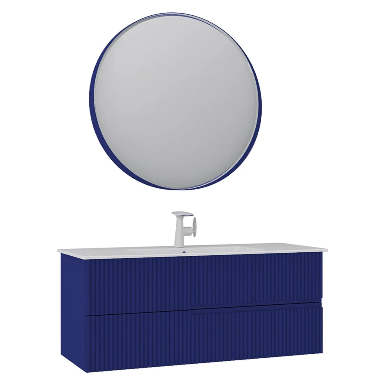 Orka Moonlight 120 Cm Mat Lacivert Banyo Dolabı Takımı - 5007408