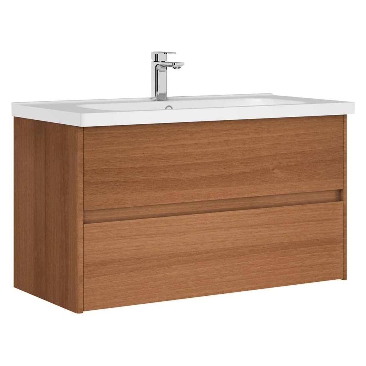 Orka Düden 100 Cm Odeon Ceviz Çekmeceli Banyo Dolabı Takımı