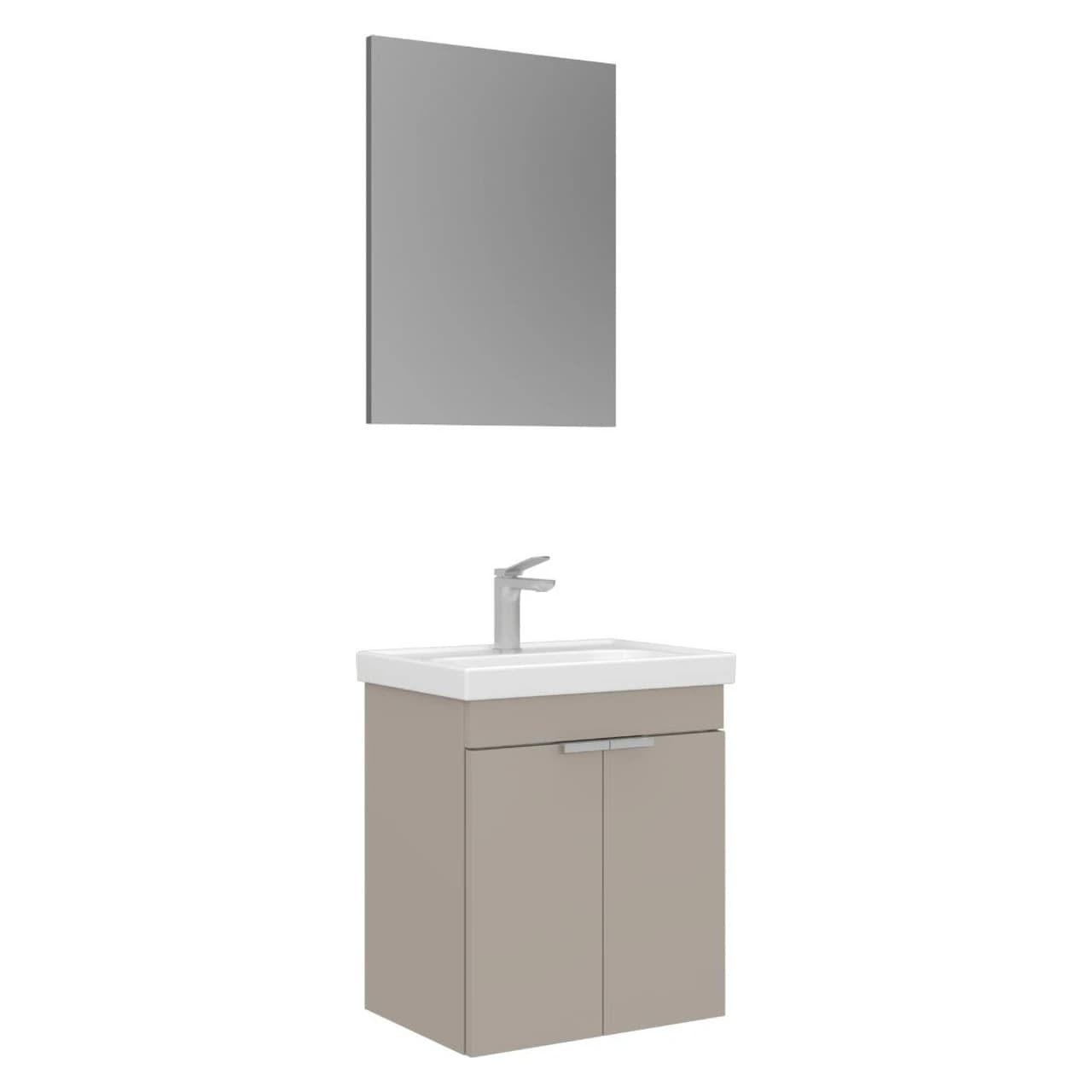 Orka Desna 50 Cm Çöl Beji Düz Aynalı Banyo Dolabı Takımı