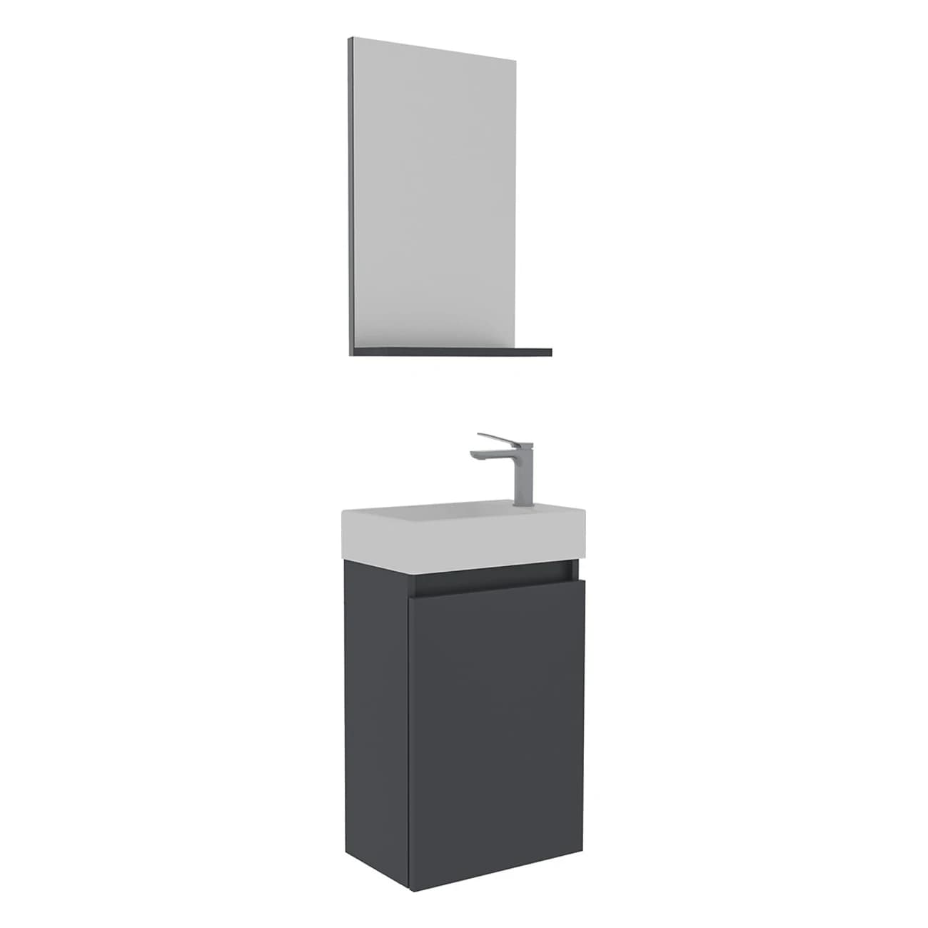 Orka Conza 45 Cm Antrasit Banyo Dolabı Takımı