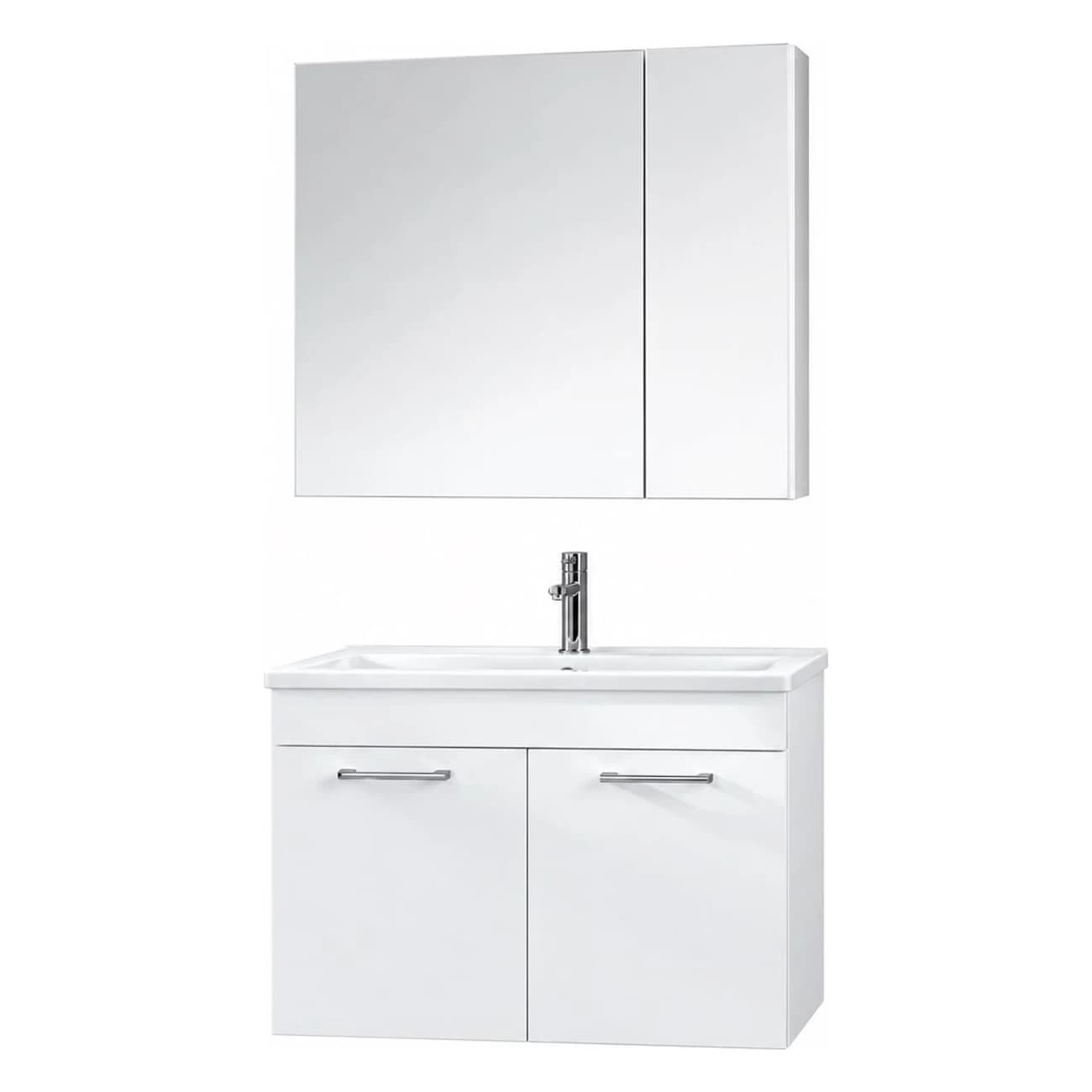 Orka Bafa 60 Cm Parlak Beyaz Banyo Dolabı Takımı