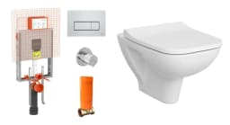 Vitra S20 SmoothFlush 52 cm Taharet Borulu Beyaz Asma Klozet ve Gömme Rezervuar Takımı görsel 1
