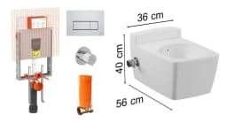 Vitra Metropole Rim-ex 56 cm Fresh Beyaz Asma Klozet ve Gömme Rezervuar Takımı görsel 1