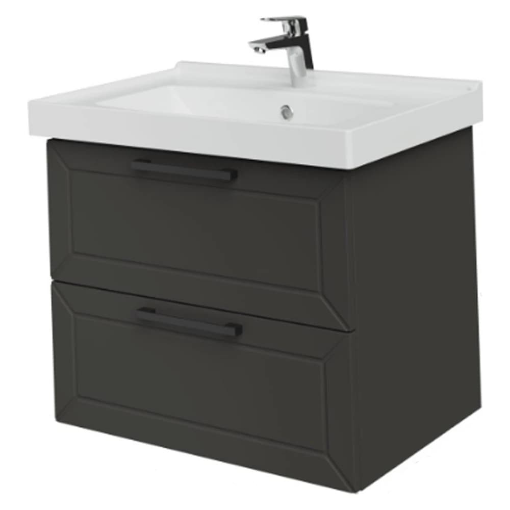 Creavit D20 65 Cm Antrasit Lake 2 Çekmeceli Lavabo Dolabı