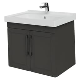 Creavit D20 65 Cm Antrasit Lake Kapaklı Lavabo Dolabı görsel 1