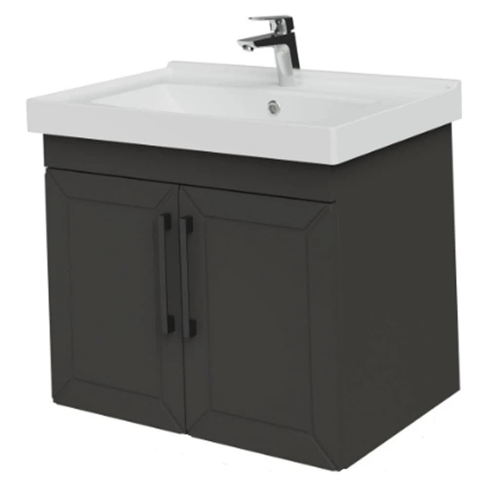 Creavit D20 65 Cm Antrasit Lake Kapaklı Lavabo Dolabı