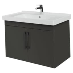 Creavit D20 80 Cm Antrasit Kapaklı Lavabo Dolabı görsel 1