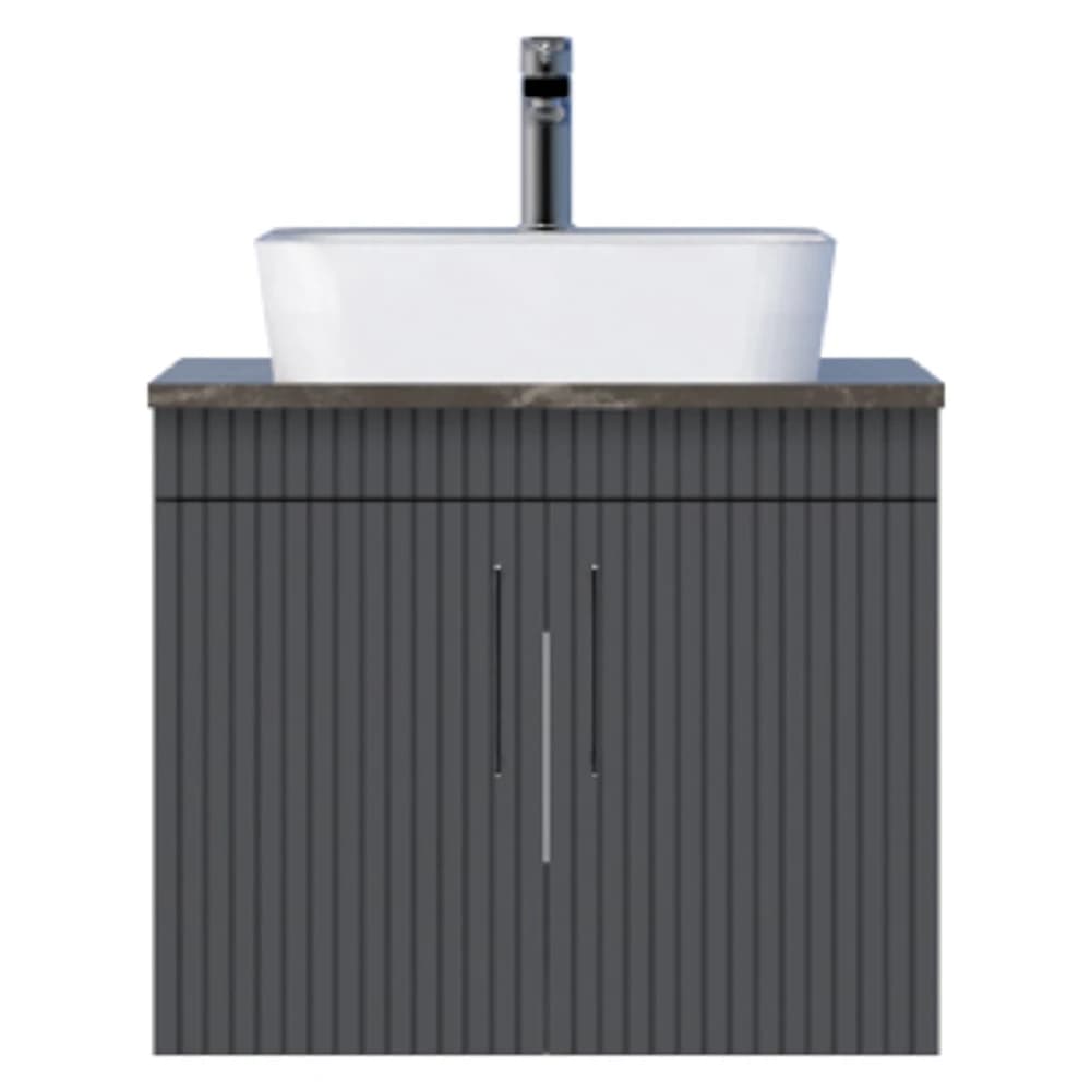 Creavit E10 65 Cm Antrasit Kapaklı Granit Tezgah Dolabı