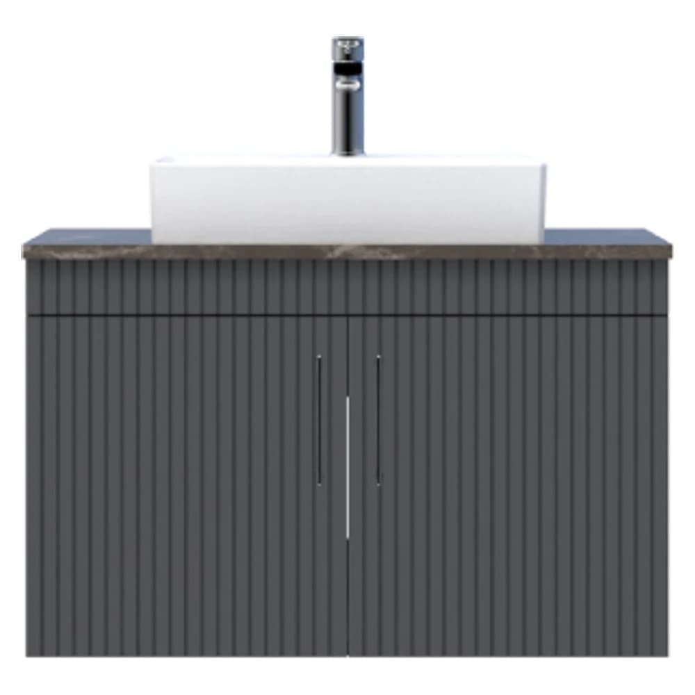 Creavit E10 85 Cm Antrasit Kapaklı Granit Tezgah Dolabı