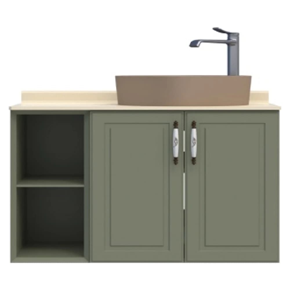 Creavit Perra 25+60 Cm Zeytuni Kapaklı Lavabo Dolabı