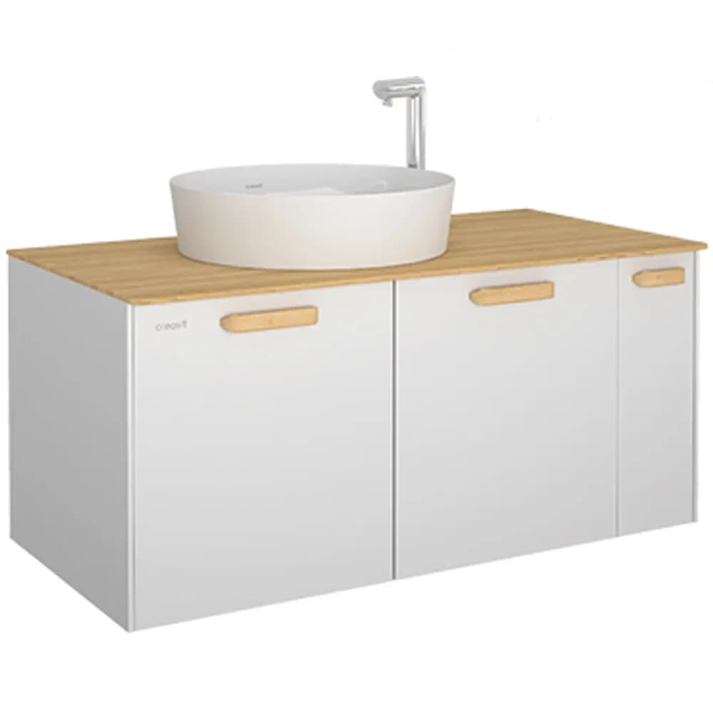 Creavit Elata 100 Cm Beyaz Metal Raflı Lavabo Dolabı