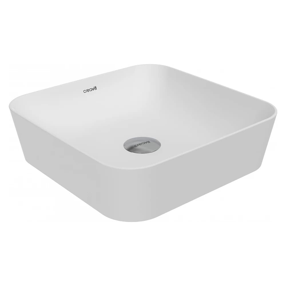 Creavit Ultra 40 Cm Mat Beyaz Kare Çanak Lavabo