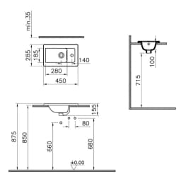Vitra Integra 45x29 Cm Etajerli Lavabo 7034B003-0001 görsel 3