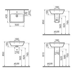 Vitra Integra 50x43 Cm Dikdörtgen Lavabo 7048L003-0001 görsel 3