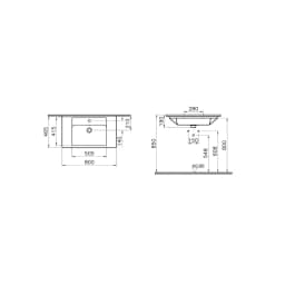 VitrA Integra Etajerli Lavabo 80x47 cm Beyaz görsel 2
